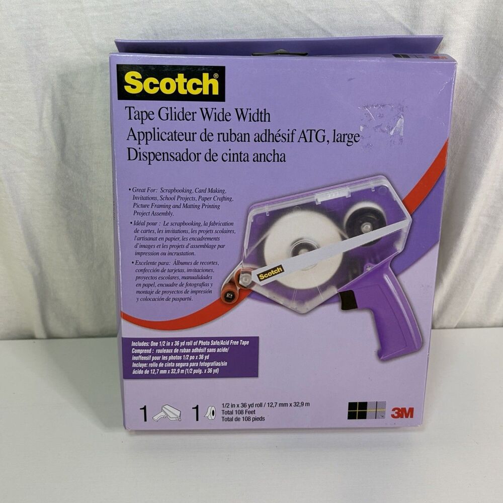 Scotch Purple Tape Glider Wide Width New Open Box No Roll Of Tape